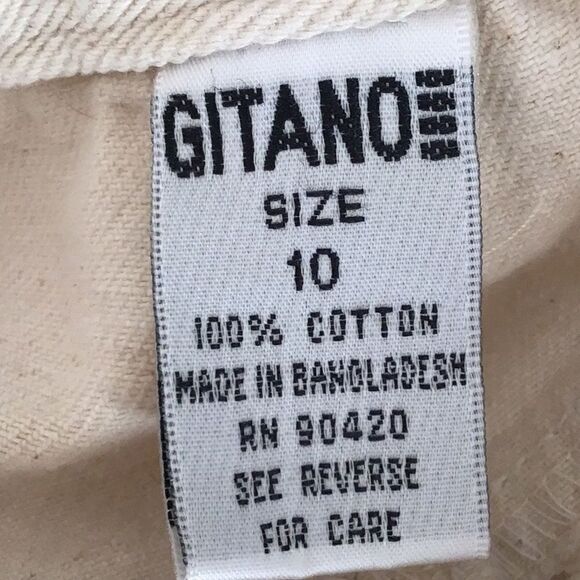 Gitano Vintage 80’s High Waisted Floral Pocket Cream denim Pants - Picture 11 of 13